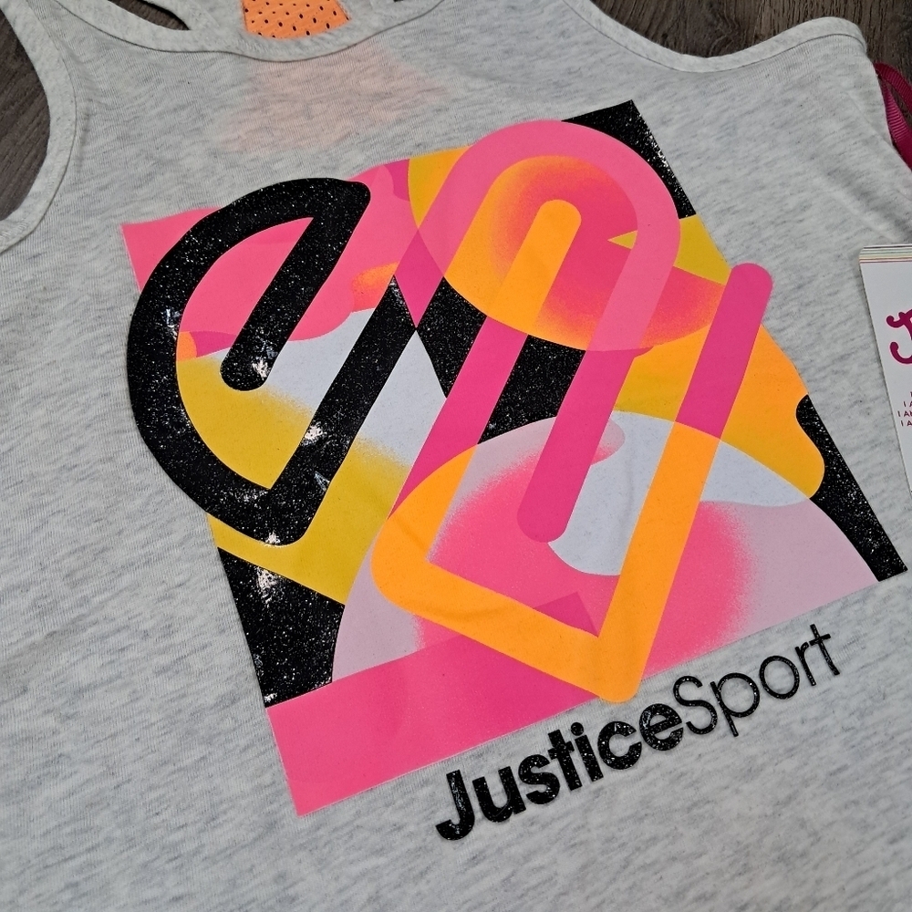 Justice Girls Size Small 7-8 Racerback Tank Top - Picture 3 of 7